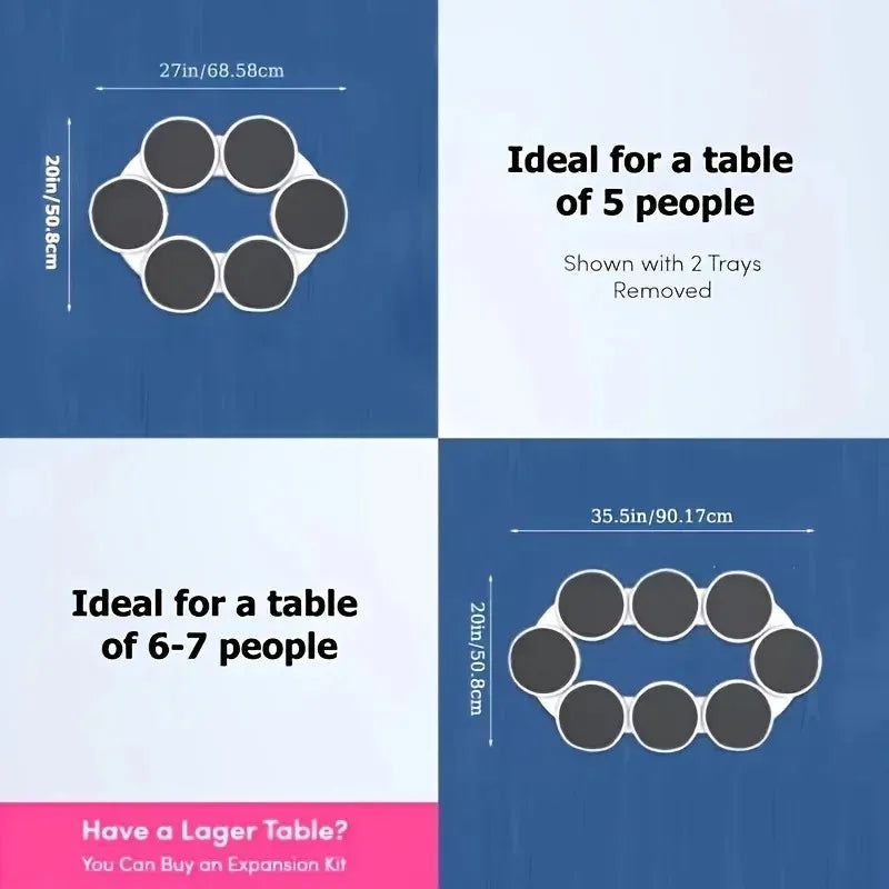 Drehteller für Küche, Esstisch, Drehteller für Küchenarbeitsplatte, 360-Grad-Drehung, vielseitig, hitzebeständig, für rechteckigen Tisch