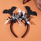 Neues Halloween-Haarband, dreidimensionales weißes Geisterschloss, elektronisches Licht emittierendes Haarband, Geisterkürbis-Haar-Zubehör