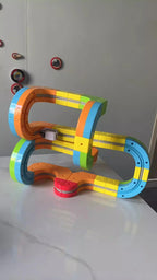 2025 Neuer DIY Magic Rail Cube Elektromagnetischer USB-Ladezug, Schienenfahrzeug-Anbau, Kinder-Slot-Spielzeug 55 Stück