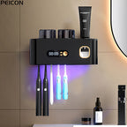 Tragbarer Zahnbürsten-Sterilisator, kabellose Zahnbürste, UV-Sterilisation, wiederaufladbarer, an der Wand montierter elektrischer Zahnbürsten-Trocknerhalter