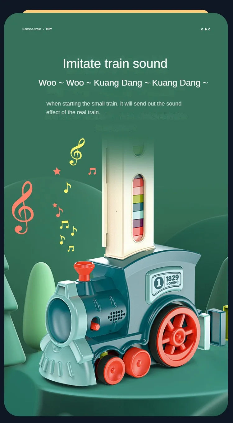 Automatische Verlegung Domino Zug Elektrische Auto Ziegel Blöcke Kits Kreative Spiele Intelligenz Pädagogisches DIY Spielzeug Kinder Geburtstag Geschenk