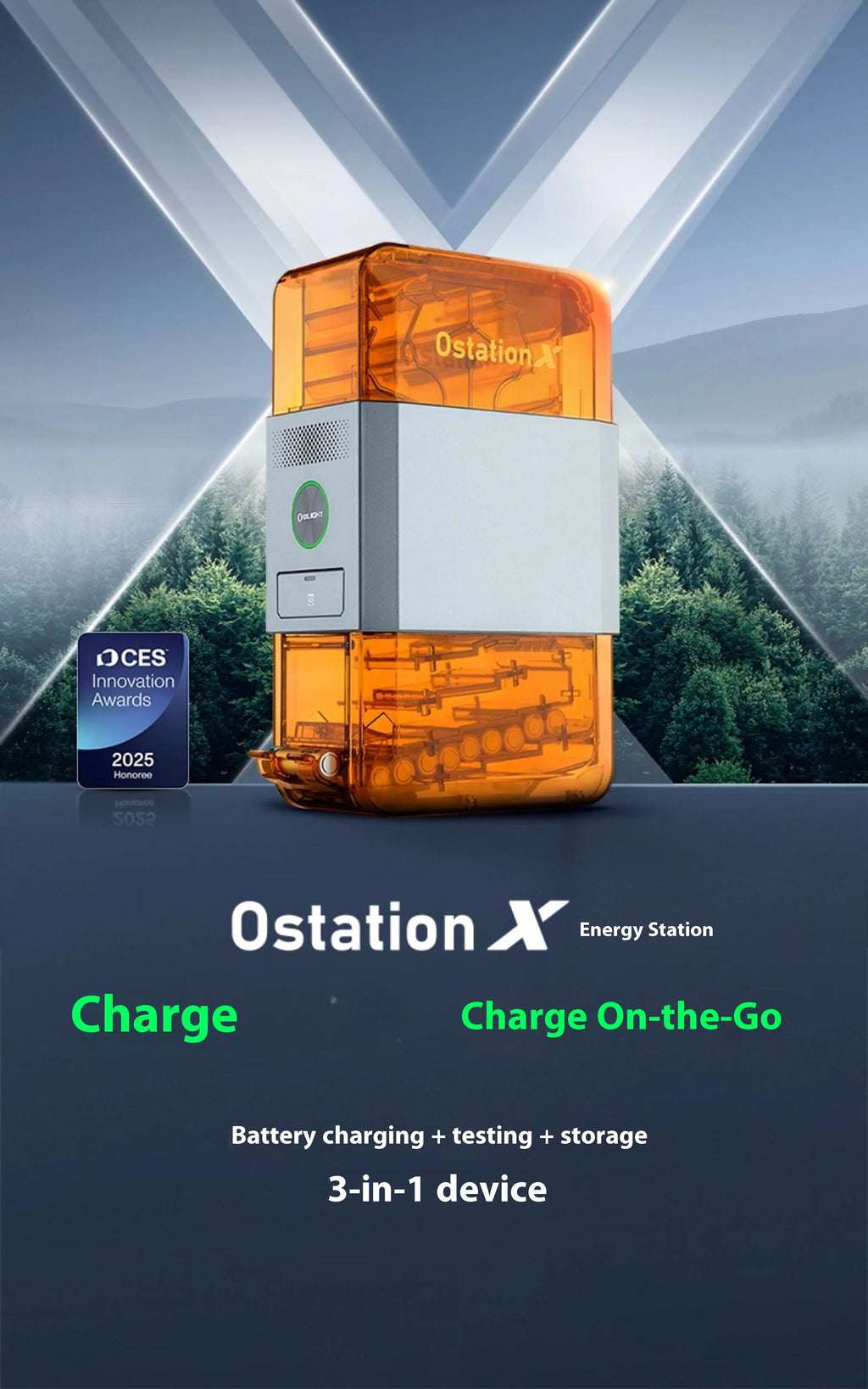OLIGHT OstationX 3-in-1 Smart-Akkuladegerät AA/AAA Ni-MH wiederaufladbares Batterieladegerät Ladebox Nickel-Metallhydrid-Batterien Gehäuse