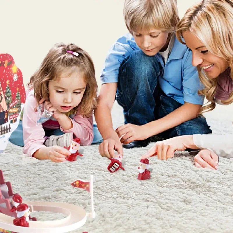 Santa Claus Automatische Klettern Leiter Puppe Elektrische Weihnachten Schiene Rutsche Musik Spielzeug Weihnachten Baum Ornamente Dekoration Kinder Geschenk