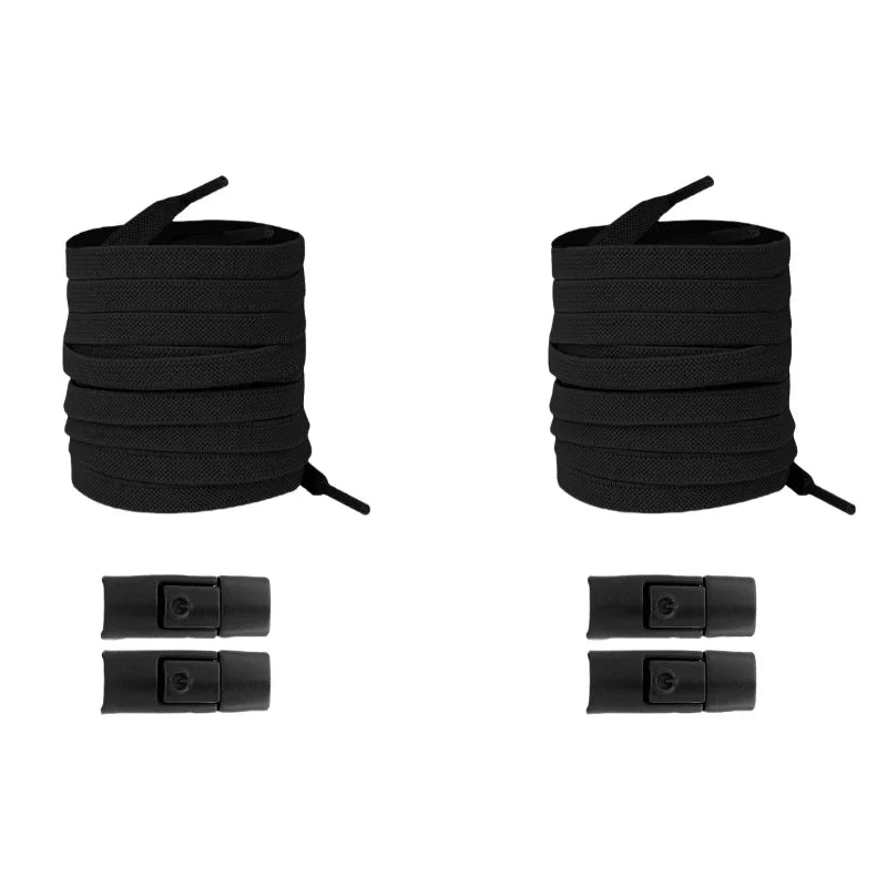 Neu ohne Krawatten, elastische Schnürsenkel, keine Krawatte, Schnürsenkel, Press-Lock-Schnürsenkel, Sneaker, Kinder und Erwachsene, 8 mm, verbreiterte flache Schnürsenkel für Schuhe