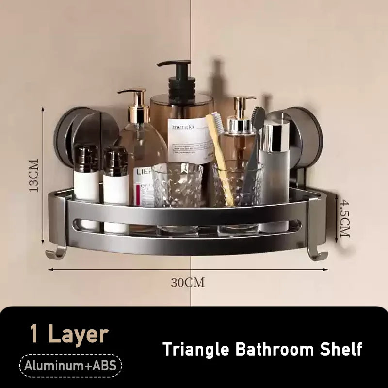 Badezimmer-Ecklagerregal, Saugnapf, Halterung an der Wand, Dusch-Caddy-Box, abnehmbares Badezimmer, Küche, Toilette, Organizer-Rack