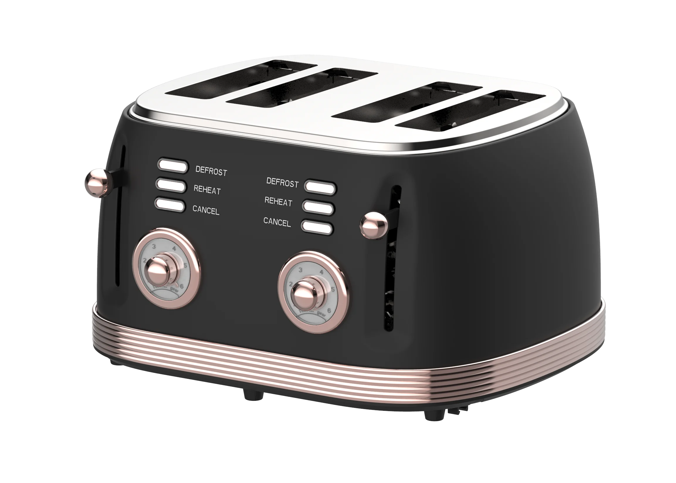 Retro-Frühstücksset, Geräte, 4-Scheiben-Toaster, elektrischer Wasserkocher und Toaster-Set, Saftmixer