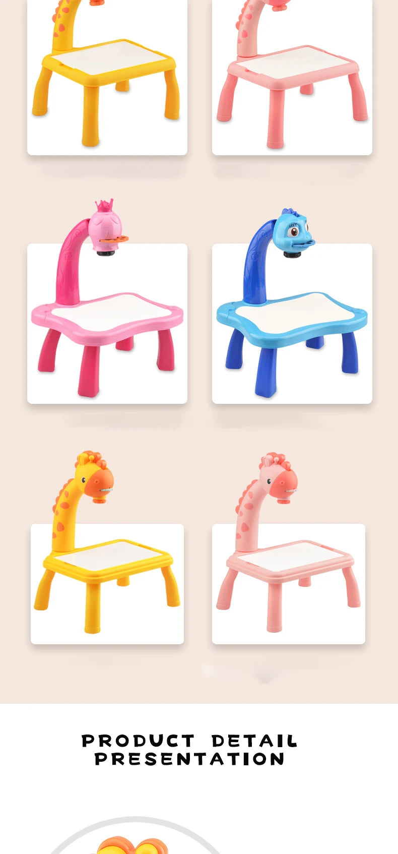 Malbrett-Spielzeug für Kinder, LED-Projektor