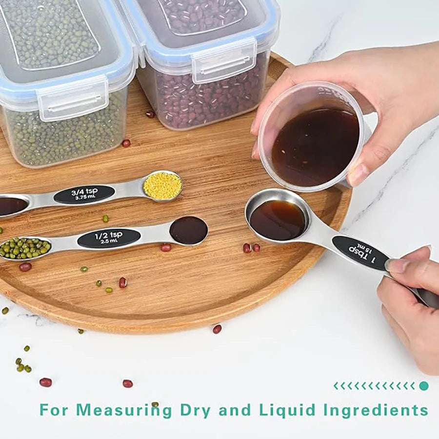 Doppel endige Messlöffel Gewürz löffel Back waage Magnet aufsatz für die meisten Küchen gewürz flaschen 3 Größen erhältlich