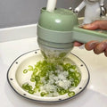 4-in-1 Elektrischer Gemüsehacker – Kabellos, Knoblauch, Ingwer, Zwiebeln & Fleisch | Küche & Haushalt | Grün/Transparent