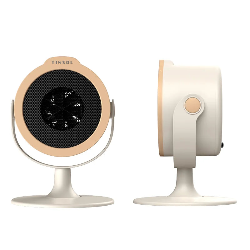 Die tragbare Mini-Heizung mit zweistufiger Warmlufteinstellung eignet sich für den Einsatz auf Heim- und Büroschreibtischen sowie Fußwärmer