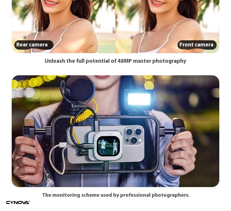 CYNOVA- Founist Vlogmate Mini AMOLED-Bildschirm, Magnetischer Selfie-Monitor, Bildschirm + Fernbedienung