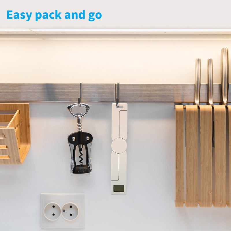 Kompakte, zusammenklappbare digitale Küchenwaage, präzise, faltbare, tragbare Lebensmittelwaage