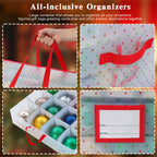 Weihnachts-Aufbewahrungsbox mit Reißverschlüssen, Organizer für Weihnachtsdekorationen, Aufbewahrungsbox für Weihnachtsdekoration, hält 128, Weihnachtsornamente