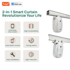 Tuya Smart WiFi Vorhangroboter (mit Gateway), APP-Fernbedienung, Sprachsteuerung, inklusive Zubehör für T/U-Vorhangschienen