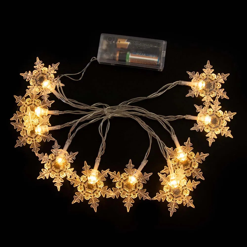 1,5/3M Weihnachtsbeleuchtung Schneeflocke Lichterketten Lichterkette Wasserdichte Sternkugel LED Lampe für Zuhause Weihnachtsbaum Garten Dekor