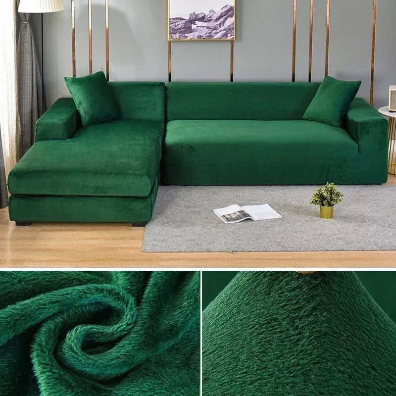 Samt-Sofabezug, dick, elastisch, 1/2/3/4-Sitzer-Sofabezug für Wohnzimmer, Samt-Plüsch, L-förmiger Ecksofa-Couchbezug