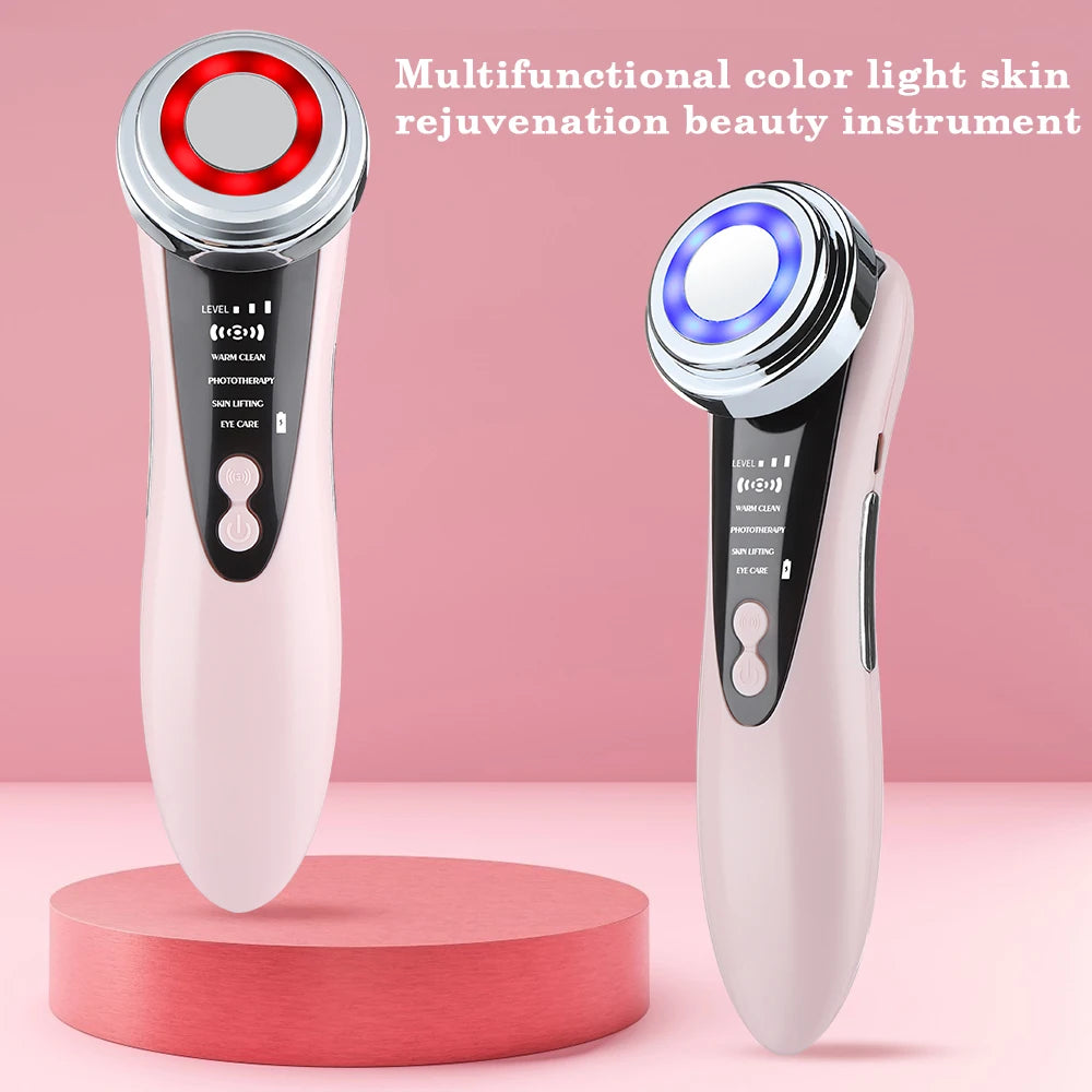 EMS Gesichtsmassagegerät LED Lichttherapie Sonic Ion Vibration Hautstraffung Facelifting Anti Falten Schönheitsgerät Hautpflegewerkzeug