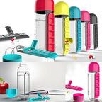 2 in 1, 600 ml 7 Fächer Medizinbox Wasserbecher