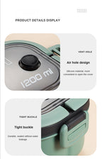 1200ml 2-lagige Bento-Brotdose mit Löffel gabel, tragbare auslaufs ichere Büro camping für Kinder mit hoher Kapazität