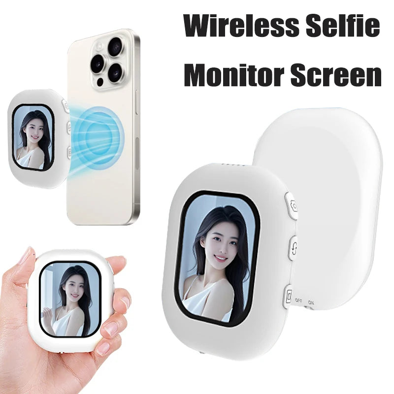 Luxuglow Mini Selfie-Monitor – Kabellos, Magnetisch, 2" HD, WiFi, Bluetooth, 4 Farben