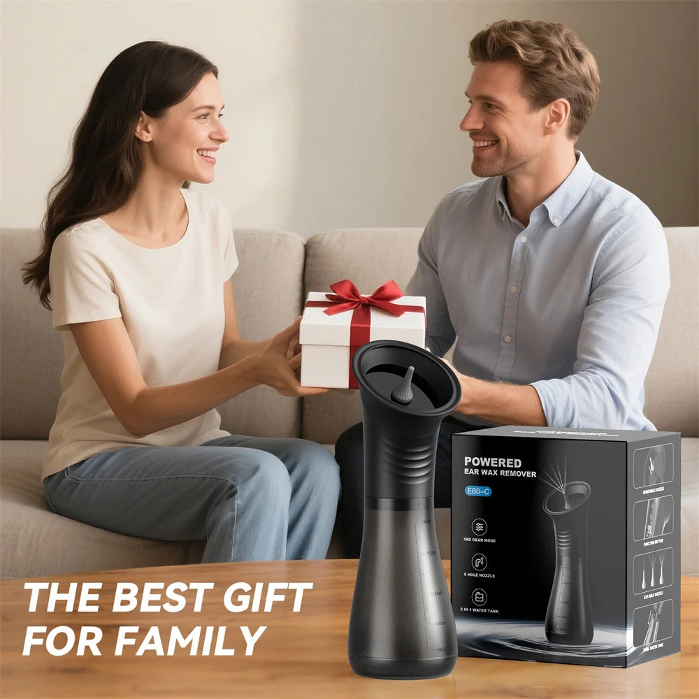 Wasserbetriebenes Ohrenreinigungsgerät mit Spülspüler, elektrisches Ohrenschmalz-Entfernungssystem, 11 Spitzen, 3 Druckeinstellungen für saubere Geräte