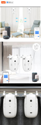 Tuya Smart WiFi Vorhangroboter (mit Gateway), APP-Fernbedienung, Sprachsteuerung, inklusive Zubehör für T/U-Vorhangschienen