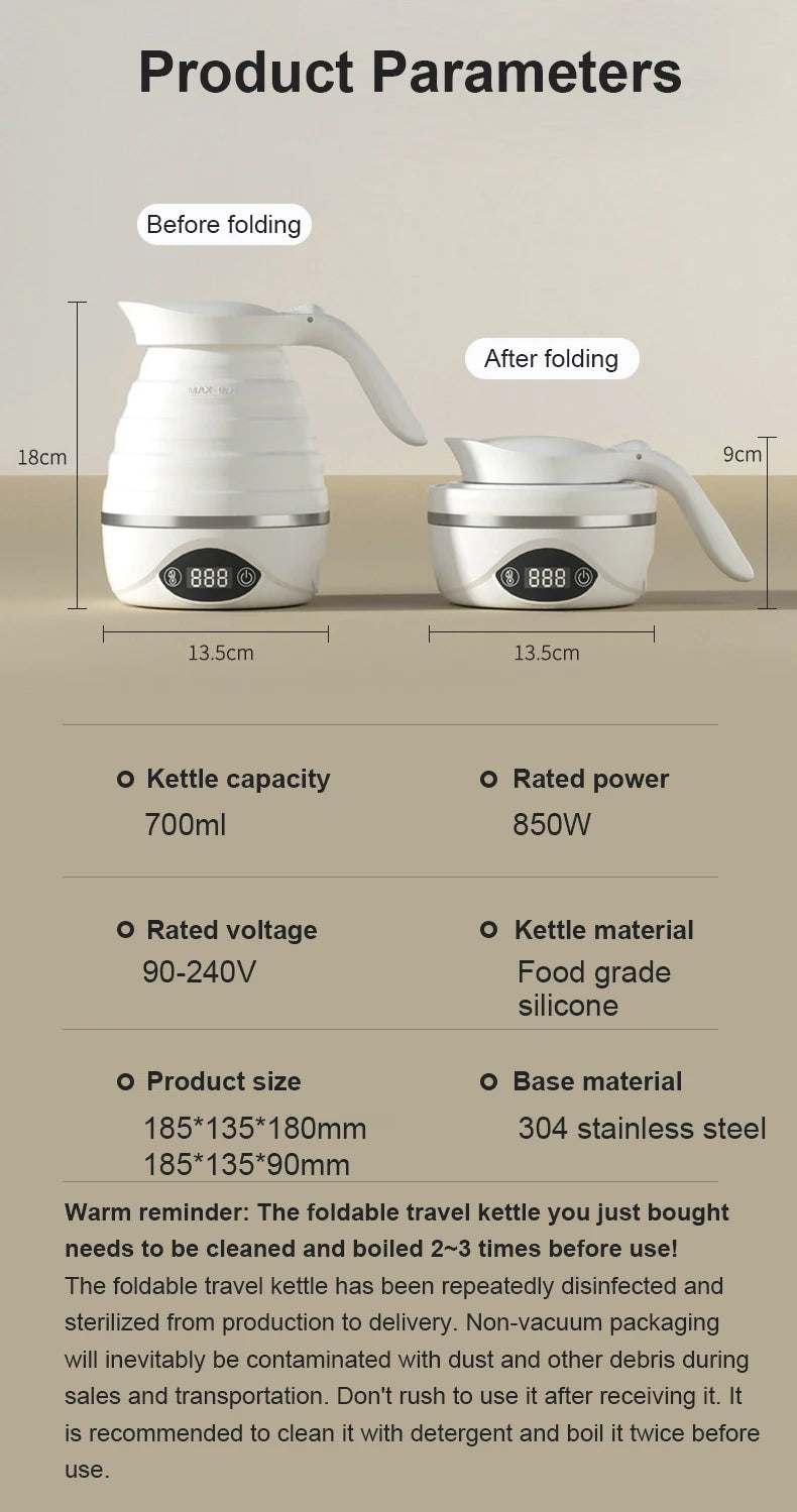 110V/220V Reise Camping Tragbare Faltbare Silikon Wasserkocher Kochendem Heißes Wasser Wärmedämmung Heizung Kessel Teekanne