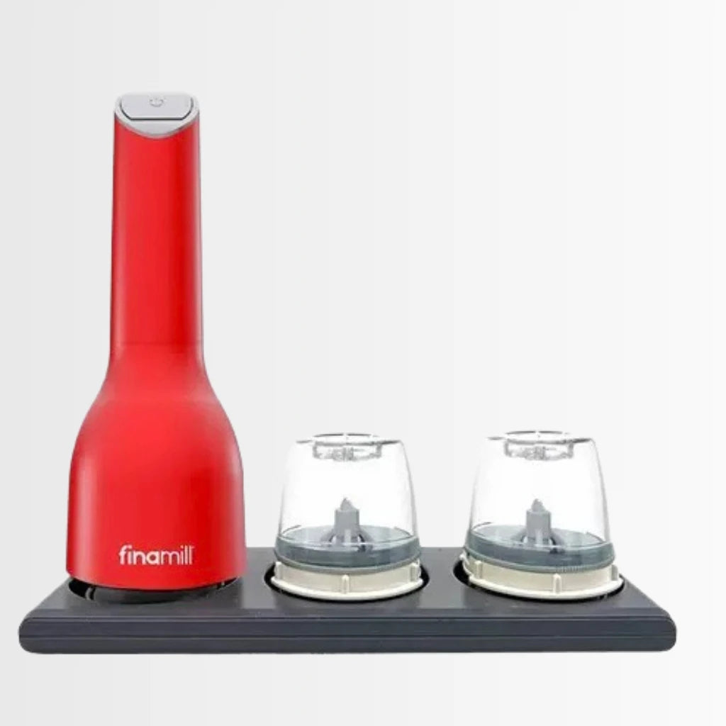Elektrische Pfeffermühle von Finamill, batteriebetrieben, einhändig, automatische Salz- und Gewürzmühle für Küche, Zuhause