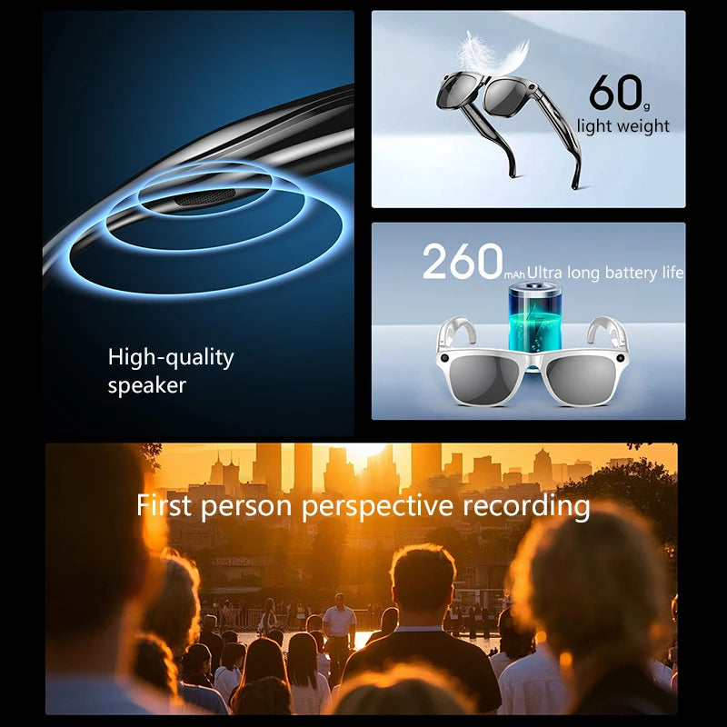 OPPO 2025 100 MP Kamera, intelligente KI-Brille, wasserdicht, Bluetooth, Anruf, Musik spielen, intelligente Brille, Bilder identifizieren, verwenden Sie ChatGPT