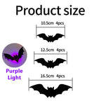 Halloween LED-Deko – Leuchtende 3D Fledermäuse & Spinnen Wandsticker | Glow-in-the-Dark