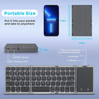 3-fach faltbare Tastatur, kabellose Mini-Tastatur, faltbare Dual-Bluetooth-Tastatur mit Touchpad für Windows, Android, iOS, iPad, Telefon