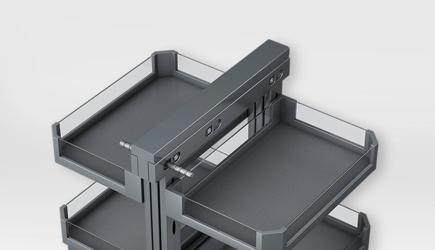 Eckkorb, Küchenschrank, komplett ausziehbar, Aufbewahrungsregal mit zwei Schubladen, Eckkorb