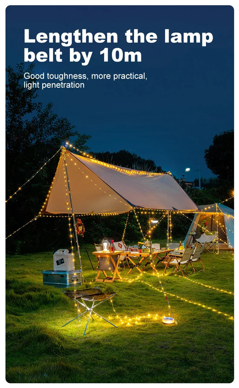 Outdoor-Camping LED Umgebungs licht Typ C wiederauf ladbare tragbare Beleuchtung Taschenlampe mit 6 Modi dekorative Lichterkette