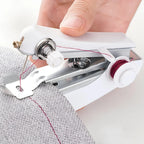 Edieu Mini-Nähmaschine tragbar – Handgerät, Metall, für Stoff & Leder, mit Fadenset