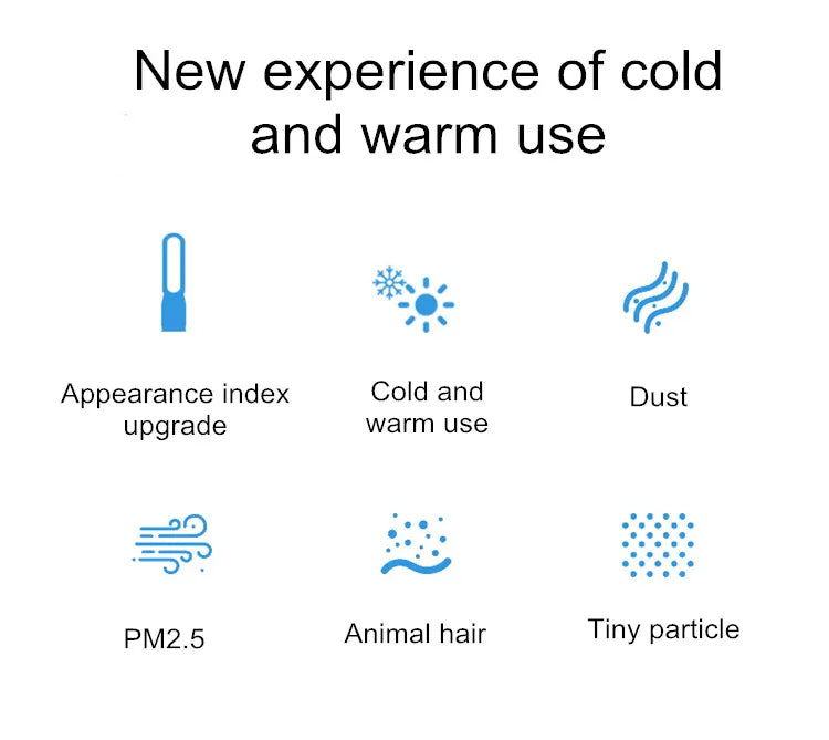 42-Zoll-220-V-Lüfter ohne Flügel, Dual-Purpose-Kühlung und Heizung, leise Heizung für zu Hause, schnelle Luftzirkulation und Reinigungsturm