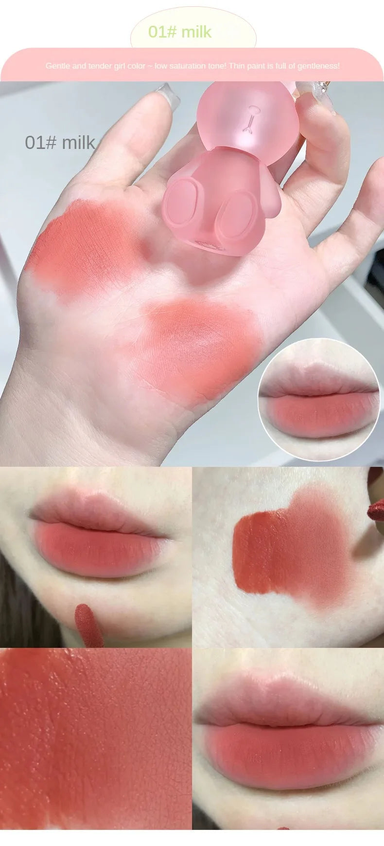 Niedlichen Kaninchen Samt Lippen schlamm matt Sommer Lip gloss Parität Lippenstift Student Make-up Kosmetik