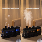 Kreativer Vintage-Zug-Lokomotive-Luftbefeuchter, Aroma-Diffusor, Sprühgerät mit Quallen-Rauchring für die Aromatherapie mit ätherischen Ölen