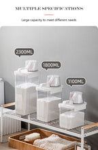 Boîte de rangement hermétique de 2 300 ml pour lessive en poudre, avec couvercle, pour céréales et eau de Javel, avec étiquettes