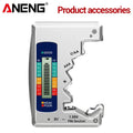ANENG BT1688 Digitaler Batterietester – LCD, AA/AAA/C/D/9V/Knopfzelle, 3-Farben-Anzeige | CE | Schwarz, Silber & Grau