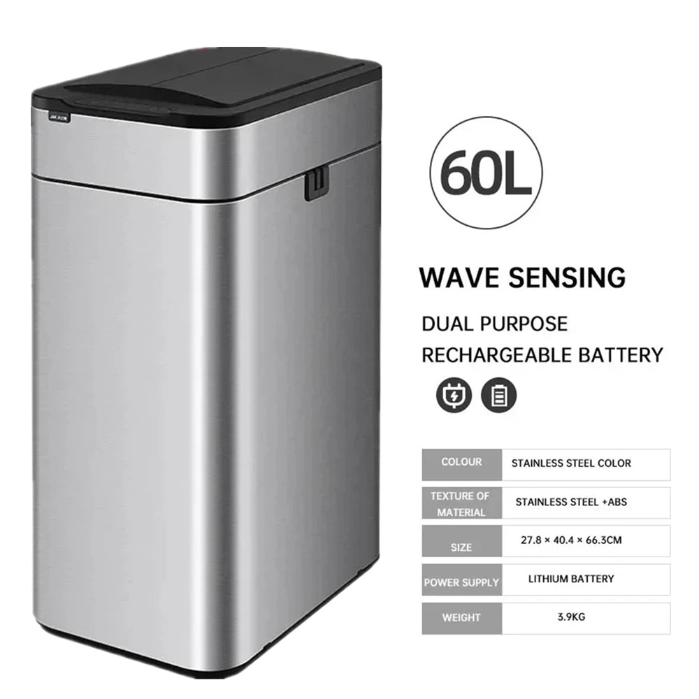 9/15/20/30/40/50/60 Mülltonne Große kapazität Edelstahl Smart Sensor Mülleimer Automatische Abfall Bins Küche Mülleimer