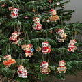 2D Flache 12 Stück Weihnachts-Holzanhänger Kreative süße Katze Mottoparty-Dekorationen Weihnachtsbaum-Anhänger Festliche Lieferungen