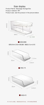 Stapelbarer Kühlschrank-Organizer, Behälter, Pop-Soda-Dosenspender, Getränkehalter für Kühlschrank, durchsichtiges Kunststoff-Aufbewahrungsregal für Lebensmittel in Dosen