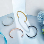 4er Set C-förmige Manschettenarambänder aus Edelstahl – DIY Schmuck