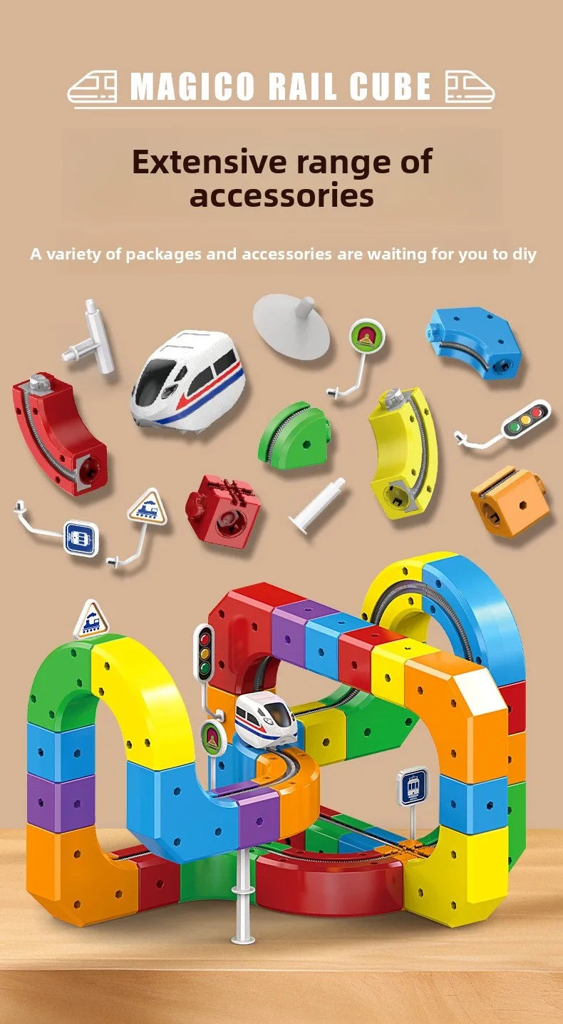 Kinder Magic Track Zug Elektrische Zusammengebaute Bausteine Magnetische Schiene Auto Labyrinth Pädagogisches Spielzeug für Kinder Weihnachten Geschenke