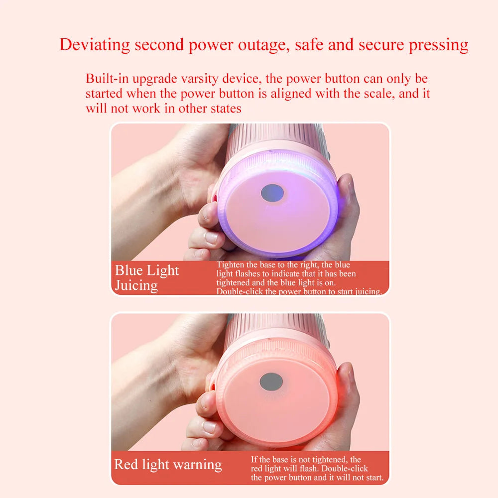 Wiederaufladbare Mixer, frische Frucht-Entsafter, blau/rosa, tragbare USB-Saftflasche, Mini-schneller elektrischer Mixer, Smoothie-Eismaschine
