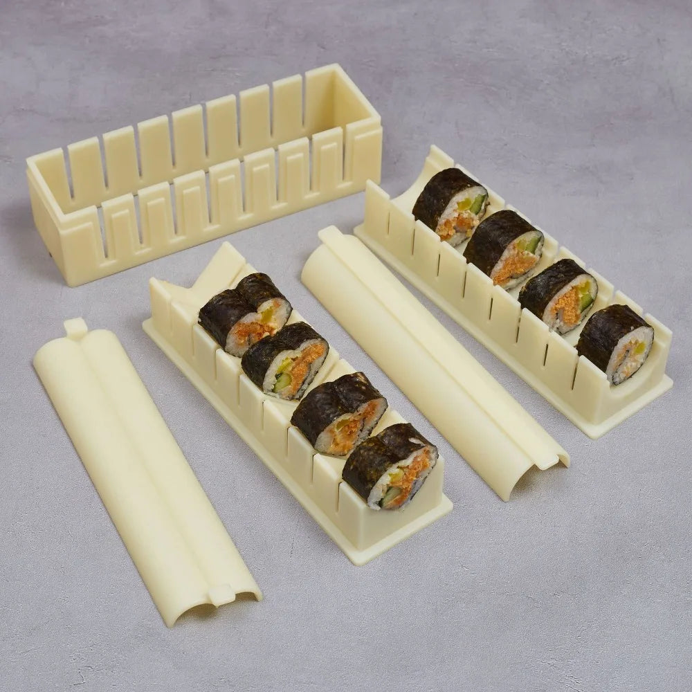 Neue 3 stücke Sushi Maker Ausrüstung Kit Kunststoff Kimbap Sushi Rollen Form Runde Quadratische Herz-förmigen Sushi, Der Werkzeuge kuchen Rolle Form