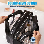 Transparente Kulturtasche mit Nass-Trocken-Trennung, M/L
