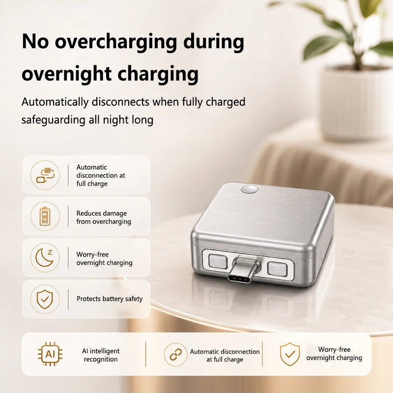 KUWAJIA KH-51 USB-C Ladeadapter 35W - Automatische Abschaltung, Ueberladesch utz, CE/FCC/RoHS | USB + USB-C | Titan-Silber
