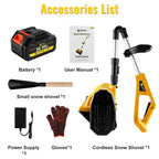 CONENTOOL 33000 U/min 1500 W faltbare elektrische Schneeschaufel 21 V Akku-Schneereiniger Schneefräse Gartengeräte für Makita 18 V Akku