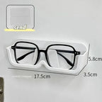 Brillen-Organizer Wandhalter – Selbstklebend, Ohne Bohren, 17,5×3,5×5,8cm | Sonnenbrille & Brille | Weiß, Grau & Transparent
